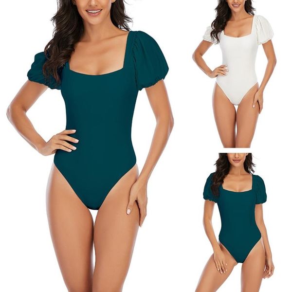 one-piece suits women bikini short puff sleeve square neck monokini cutout backless simple solid color swimsuit beachwear
one-piece suits women bikini short puff sleeve square neck monokini cutout backless simple solid color swimsuit beachwear