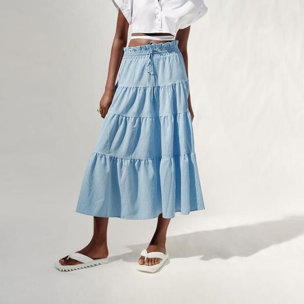 summer fashion brand women's european and american style layered stitching cake skirt plaid high waist ra skirts, Black
summer fashion brand women's european and american style layered stitching cake skirt plaid high waist ra skirts, Black