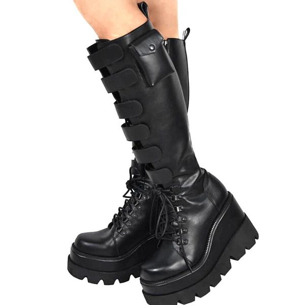 boots lapolaka brand big size 43 motorcycles female platform wedges high heels halloween gift calf women shoes, Black
boots lapolaka brand big size 43 motorcycles female platform wedges high heels halloween gift calf women shoes, Black