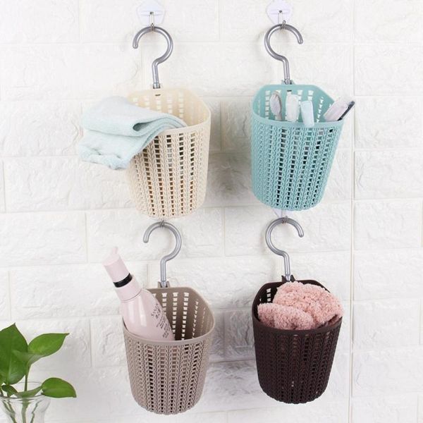 plastic rotating hollow design storage basket with single hook sundries organizer wall hanging shelf cosmetic baskets
plastic rotating hollow design storage basket with single hook sundries organizer wall hanging shelf cosmetic baskets