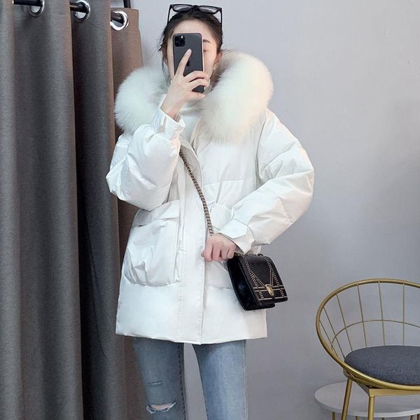 women's fur & faux white duck down jacket middle and long style winter 2021 large collar loose thin black thickened coat
women's fur & faux white duck down jacket middle and long style winter 2021 large collar loose thin black thickened coat