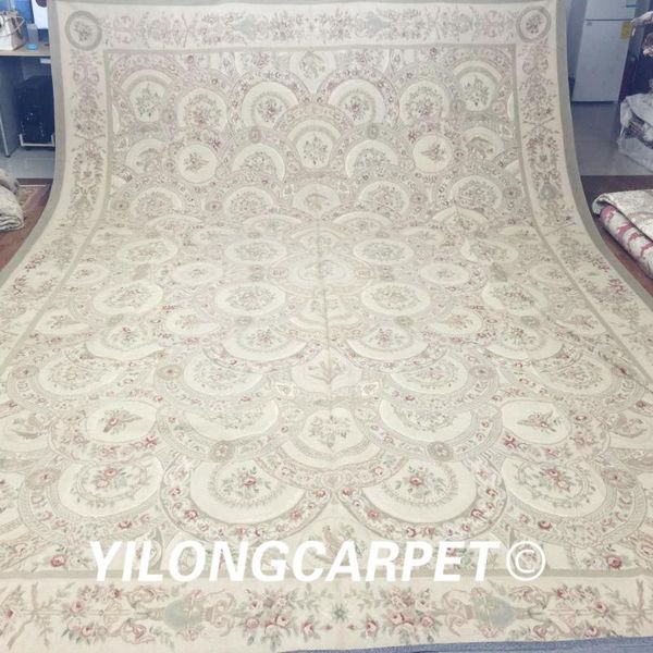 carpets yilong 11'x15' handmade flat weave 100% zealand wool french chinese aubusson carpet (au24-11x15)