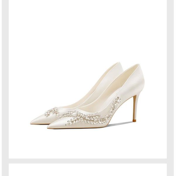 2021 spring silk bridal wedding shoes stiletto high heel pointed shallow mouth party dress rhinestone single 2t320, Black
2021 spring silk bridal wedding shoes stiletto high heel pointed shallow mouth party dress rhinestone single 2t320, Black