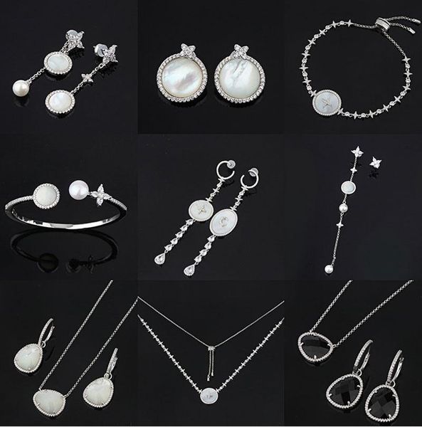 stud %925 sterling silver white mother of pearl ear earrings necklace bracelet exquisite fashion monaco jewelry lady gift, Golden;silver
stud %925 sterling silver white mother of pearl ear earrings necklace bracelet exquisite fashion monaco jewelry lady gift, Golden;silver
