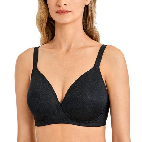 bras women's soft seamless plus size full coverage jacquard lightly padded wireless t-shirt bra, Red;black
bras women's soft seamless plus size full coverage jacquard lightly padded wireless t-shirt bra, Red;black