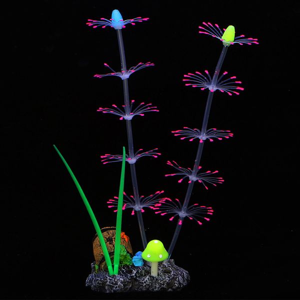 

Silicone Glowing Artificial Coral Plants Underwater Landscaping Ornament Fish Tank Aquarium Decor Accessories SH028