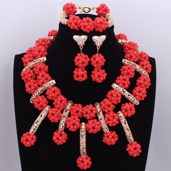 earrings & necklace fashionable red african wedding balls beads jewelry sets nigerian crystal fashion more, Silver
earrings & necklace fashionable red african wedding balls beads jewelry sets nigerian crystal fashion more, Silver