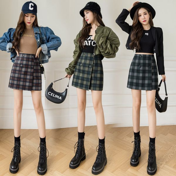skirts + autumn and winter plaid wool knitted double breasted a-line short women's pants skirt, Black
skirts + autumn and winter plaid wool knitted double breasted a-line short women's pants skirt, Black