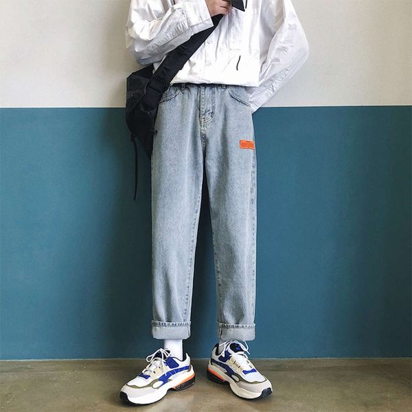 2021 spring new gentlemen hong kong style korean simple loss of rights men jeans trend, Blue
2021 spring new gentlemen hong kong style korean simple loss of rights men jeans trend, Blue