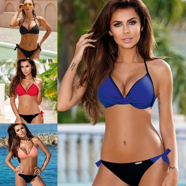 women's swimwear beachwear women 2 pieces bikini set backless bra thong swimsuit bathing suit, White;black
women's swimwear beachwear women 2 pieces bikini set backless bra thong swimsuit bathing suit, White;black