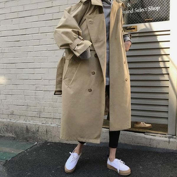 women's jackets coat women fashion fall casual cotton trench oversize double sashes cloak female windbreaker breasted vintage outwear, Black;brown
women's jackets coat women fashion fall casual cotton trench oversize double sashes cloak female windbreaker breasted vintage outwear, Black;brown
