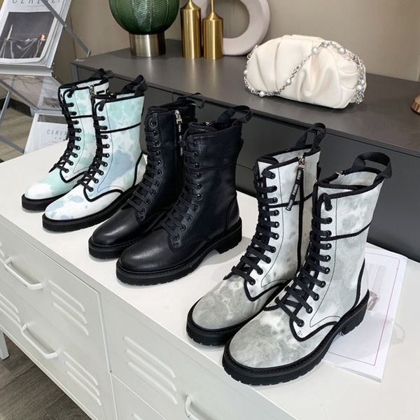 high version new bandage rendering color blocking watercolor leather flat bottom heel martin boots boots, Black
high version new bandage rendering color blocking watercolor leather flat bottom heel martin boots boots, Black