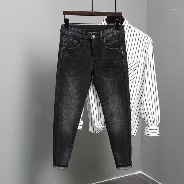 men's jeans 2021 men autumn winter fashion slim denim pants korean version pencil male high waist casual trousers w499, Blue
men's jeans 2021 men autumn winter fashion slim denim pants korean version pencil male high waist casual trousers w499, Blue