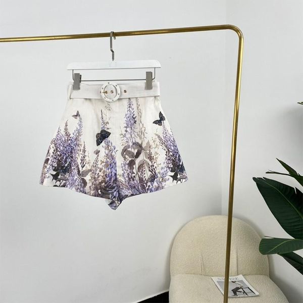 women's shorts high waist linen women 2021 summer est butterfly print ladies elegant vintage desginer clothes, White;black
women's shorts high waist linen women 2021 summer est butterfly print ladies elegant vintage desginer clothes, White;black