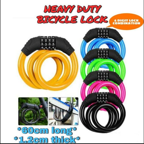 bike locks bicycle 4 digit code combination security lock number resettable 60cm steel cable chain padlock cycling accessory
bike locks bicycle 4 digit code combination security lock number resettable 60cm steel cable chain padlock cycling accessory