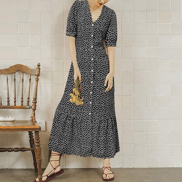 summer short sleeve women dress v neck floral print ruffle hem party casual waisted maxi sundress plus size, Black;gray
summer short sleeve women dress v neck floral print ruffle hem party casual waisted maxi sundress plus size, Black;gray