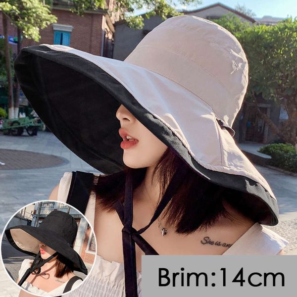 women 2021 summer super large wide edge beach hats double-sided foldable anti-uve sunhat panama female suurn cream cap motorcap, Blue;gray
women 2021 summer super large wide edge beach hats double-sided foldable anti-uve sunhat panama female suurn cream cap motorcap, Blue;gray