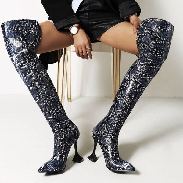 boots ribetrini 2021 brand fashion pointed toe snake print thigh high women clubwear thin heel party dress design shoes, Black
boots ribetrini 2021 brand fashion pointed toe snake print thigh high women clubwear thin heel party dress design shoes, Black