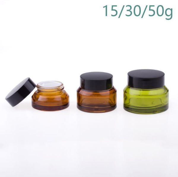 storage bottles & jars 15g 30g 50g brown green empty glass with black lids cosmetic containers skin care eye cream pot refillable sn
storage bottles & jars 15g 30g 50g brown green empty glass with black lids cosmetic containers skin care eye cream pot refillable sn