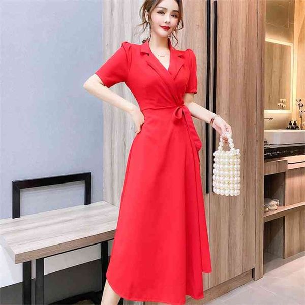elegant office lady summer dress women short sleeve vintage solid color casual lace up slim long 210519, Black;gray
elegant office lady summer dress women short sleeve vintage solid color casual lace up slim long 210519, Black;gray