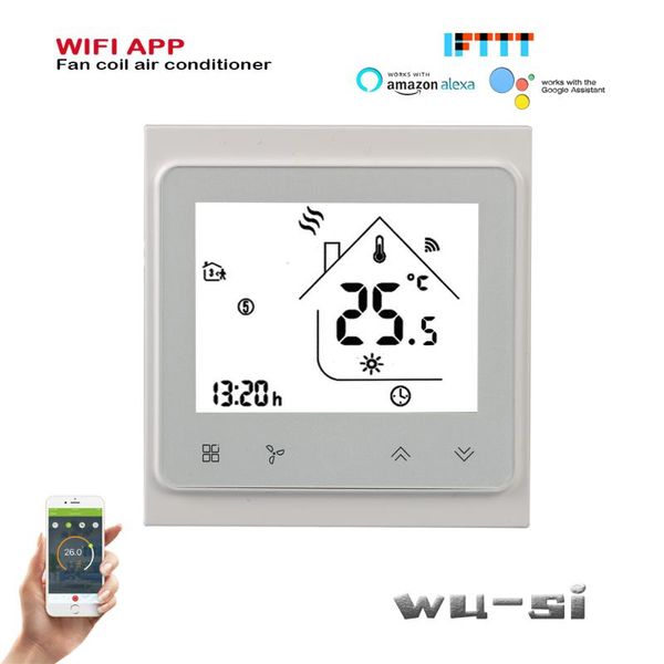 smart home control tuya wifi thermostat-2p fan coil thermostat cooling or heating ,working with google assistant,95-240vac 24vac optional
smart home control tuya wifi thermostat-2p fan coil thermostat cooling or heating ,working with google assistant,95-240vac 24vac optional