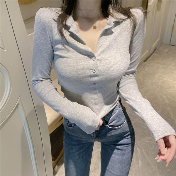 women's t-shirt long-sleeved lapel women western style all-match slim solid color inner button bottoming shirt ins tide, White
women's t-shirt long-sleeved lapel women western style all-match slim solid color inner button bottoming shirt ins tide, White