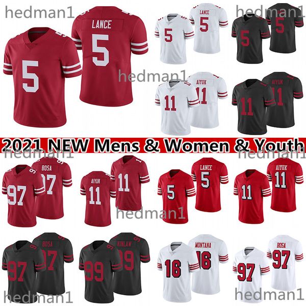 5 trey lance 97 nick bosa football jersey 10 jimmy garoppolo 16 joe montana 85 george kittle mens women youth jerseys jerseys, Black;red
5 trey lance 97 nick bosa football jersey 10 jimmy garoppolo 16 joe montana 85 george kittle mens women youth jerseys jerseys, Black;red