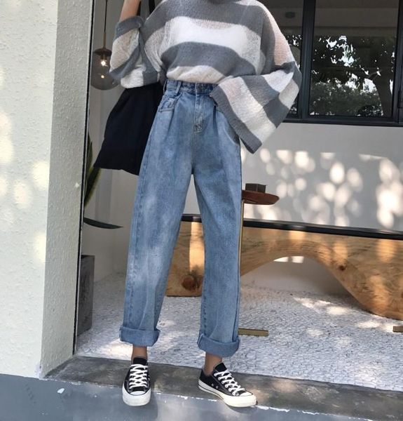 women's jeans 2021 elastic waist woman denim high casual pockets oversize loose vintage bleached curl wide leg pants, Blue
women's jeans 2021 elastic waist woman denim high casual pockets oversize loose vintage bleached curl wide leg pants, Blue