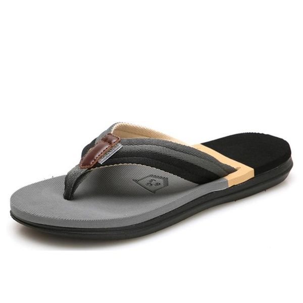 slippers brand non-slip flip flops men summer beach fashion breathable casual sandals outdoor, Black