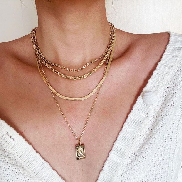 Multilevel Female Snake Chain Square Head Pendant Necklaces For Women Vintage Fashion Gold Silver Color Rope Jewelry
Multilevel Female Snake Chain Square Head Pendant Necklaces For Women Vintage Fashion Gold Silver Color Rope Jewelry