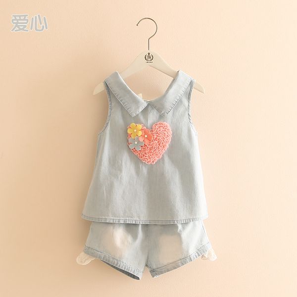 girls clothes 2021 summer 2-10t years old kids embroidery lovely flower heart vest t shirt+shorts lace denim blue 2 piece sets, White;black
girls clothes 2021 summer 2-10t years old kids embroidery lovely flower heart vest t shirt+shorts lace denim blue 2 piece sets, White;black