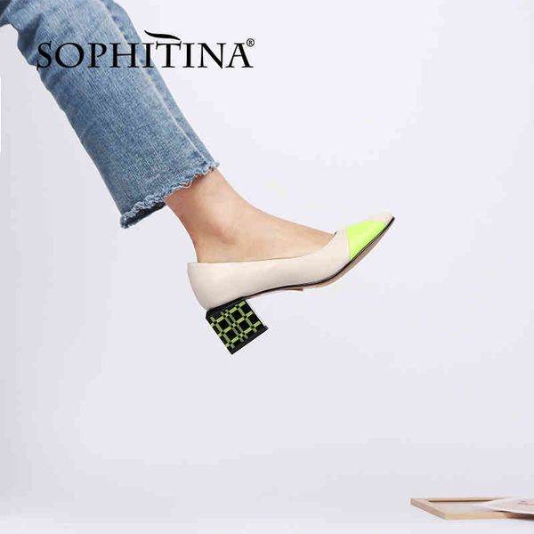 sophitina stylish genuine leather women shoes pumps strang heels medium shallow dress spring autumn round toe pc997 210513, Black
sophitina stylish genuine leather women shoes pumps strang heels medium shallow dress spring autumn round toe pc997 210513, Black