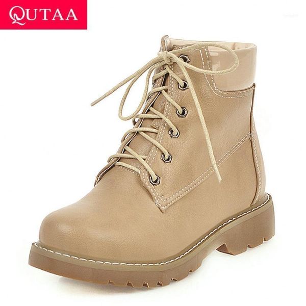 boots qutaa 2021 casual round toe warm fur platform autumn winter women shoes pu leather square heel lace up ankle size 34-4311, Black
boots qutaa 2021 casual round toe warm fur platform autumn winter women shoes pu leather square heel lace up ankle size 34-4311, Black