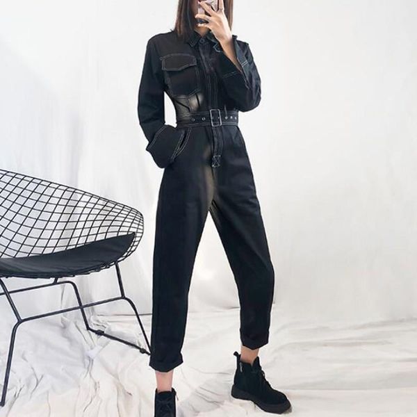 women's jumpsuits & rompers fall women long sleeve cargo casual jumpsuit streetwear sashes loose solid pockets overalls, Black;white
women's jumpsuits & rompers fall women long sleeve cargo casual jumpsuit streetwear sashes loose solid pockets overalls, Black;white