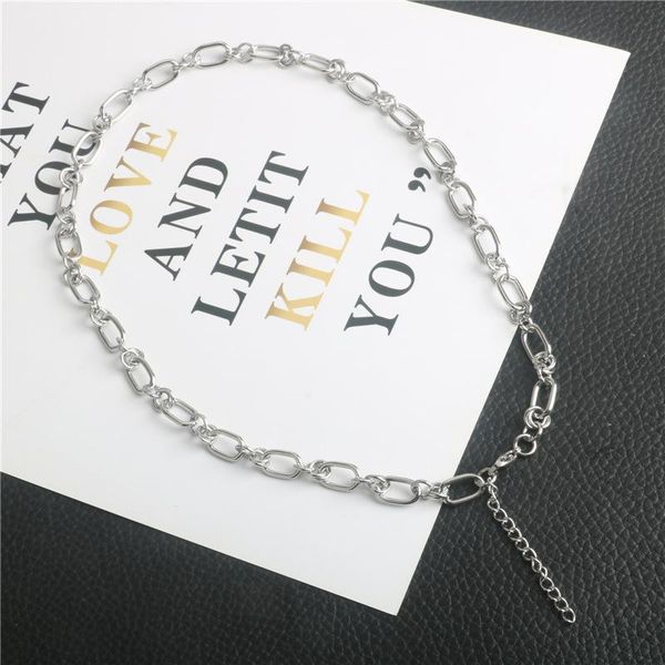 chains hip hop hollow stitching necklace titanium steel fashion metal all-match men's and women's, Silver
chains hip hop hollow stitching necklace titanium steel fashion metal all-match men's and women's, Silver