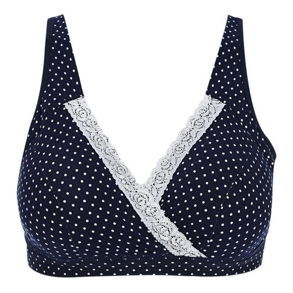 maternity intimates dot pattern lace cotton breast feeding bra for pregnant women, White
maternity intimates dot pattern lace cotton breast feeding bra for pregnant women, White