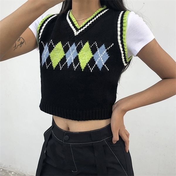 heyoungirl argyle y2k sleeveless sweater vest 90s v neck plaid knitted vests women casual preppy style crop autumn patchwork, Black;white
heyoungirl argyle y2k sleeveless sweater vest 90s v neck plaid knitted vests women casual preppy style crop autumn patchwork, Black;white