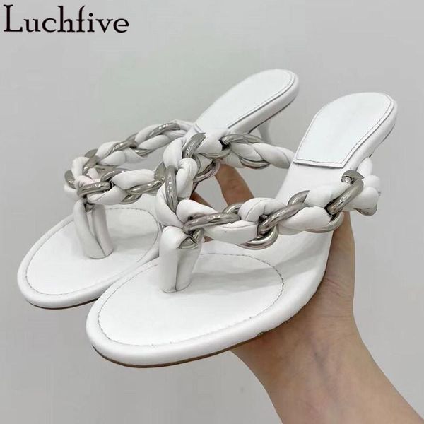 slippers string twist chains split toe party shoes runway ladies sandals summer kitten heels white woman, Black
slippers string twist chains split toe party shoes runway ladies sandals summer kitten heels white woman, Black