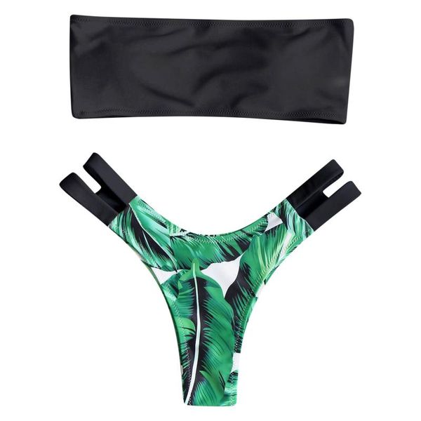 women's swimwear 2021 low hight bikini set women bandeau female print floral strappy swimsuit bathing suit beach wear biquini, White;black
women's swimwear 2021 low hight bikini set women bandeau female print floral strappy swimsuit bathing suit beach wear biquini, White;black