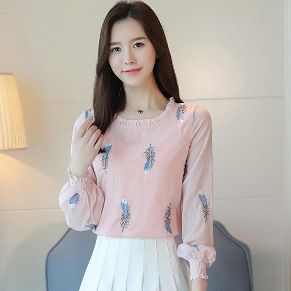 women's blouses & shirts chiffon blouse loose girl's shirt spring autumn long sleeve o-neck clothing casual print lady blusas hout, White
women's blouses & shirts chiffon blouse loose girl's shirt spring autumn long sleeve o-neck clothing casual print lady blusas hout, White