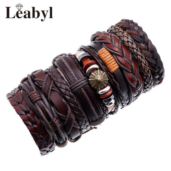 tennis 10 pcs/set classic handmade multilayer rope leather strap vintage bracelet for men casual jewelry simple bead punk bracelets, Golden;silver
tennis 10 pcs/set classic handmade multilayer rope leather strap vintage bracelet for men casual jewelry simple bead punk bracelets, Golden;silver