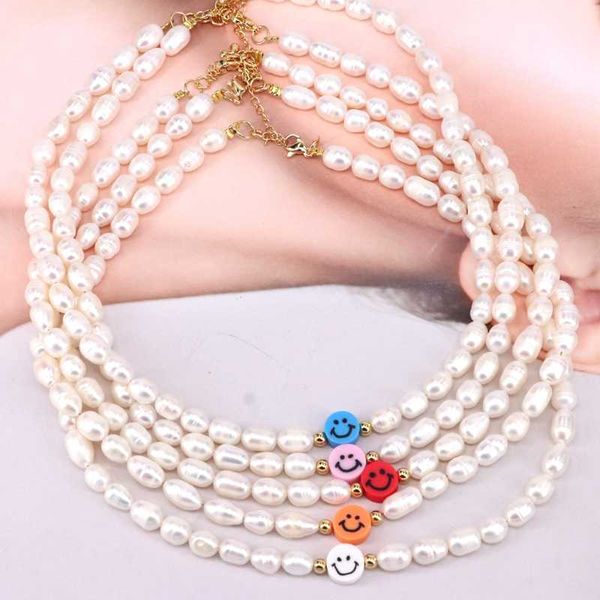 5pcs natural fresh water colorful happy face whole product pearl smile necklace for women, Silver 
5pcs natural fresh water colorful happy face whole product pearl smile necklace for women, Silver