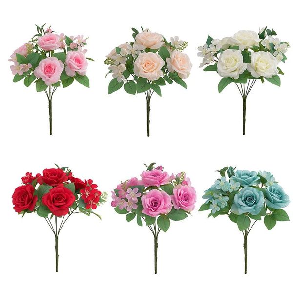 decorative flowers & wreaths artificial rose branch decoration realistic 7-head fake roses home pography supplies
decorative flowers & wreaths artificial rose branch decoration realistic 7-head fake roses home pography supplies