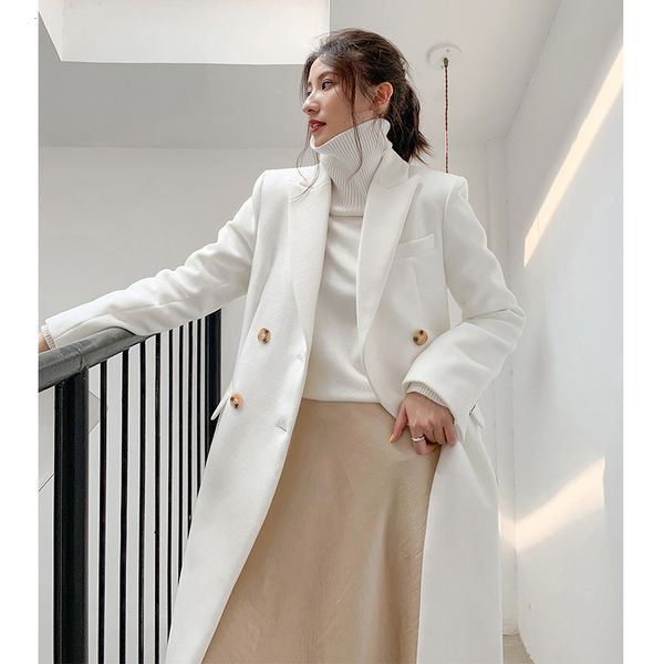 blends women's fashionable white winter coat cashmere wool blend outerwear runway fashions, Black
blends women's fashionable white winter coat cashmere wool blend outerwear runway fashions, Black