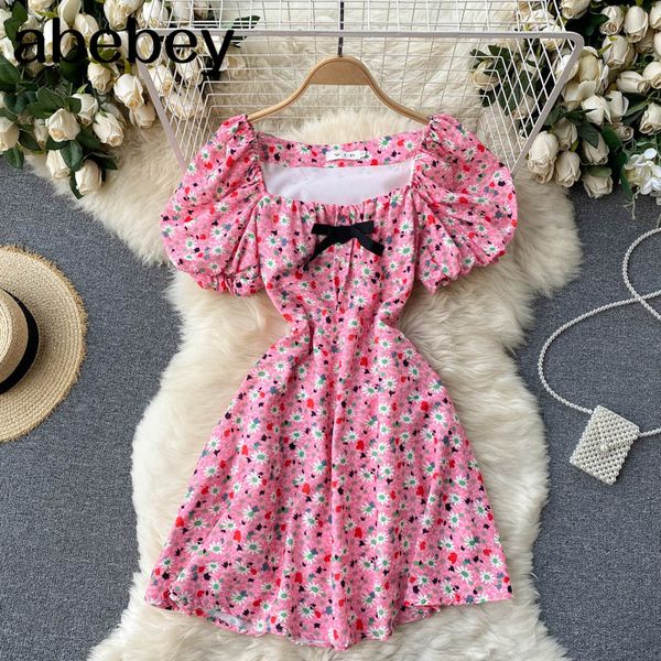 women retro floral dress korean puff sleeve bow square collar ruched a-line es summer boho print ruffles short 210512, Black;gray
women retro floral dress korean puff sleeve bow square collar ruched a-line es summer boho print ruffles short 210512, Black;gray
