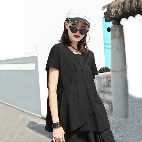 women white black irregular split joint linen short t-shirt round neck sleeve fashion tide spring summer 2021 women's
women white black irregular split joint linen short t-shirt round neck sleeve fashion tide spring summer 2021 women's