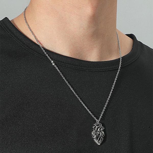 pendant necklaces fashion heart necklace organ couple punk creative party jewelry gift, Silver
pendant necklaces fashion heart necklace organ couple punk creative party jewelry gift, Silver