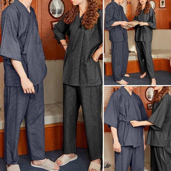 men's sleepwear incerun men striped pajama sets half sleeve v neck homewear suits man retro kimono loose long pants unisex, Black;brown
men's sleepwear incerun men striped pajama sets half sleeve v neck homewear suits man retro kimono loose long pants unisex, Black;brown
