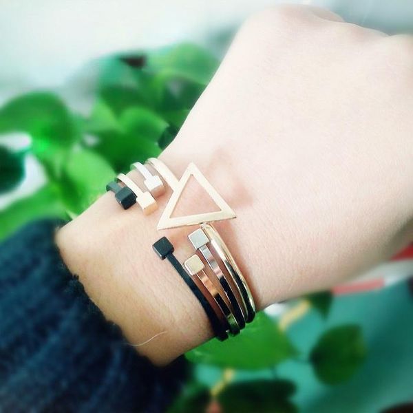 bangle geometric square copper casting metal punk rock female bracelet jewelry gold bracelets for women, Black 
bangle geometric square copper casting metal punk rock female bracelet jewelry gold bracelets for women, Black