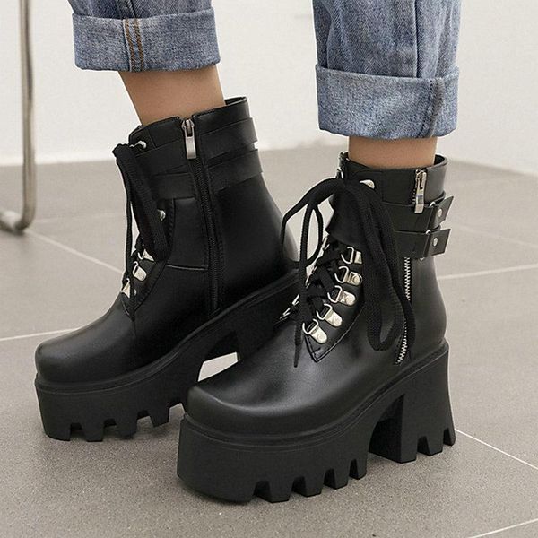 boots brand design women fashion square toe zipper knight waterproof platform lace-up fall winter lady ankle, Black
boots brand design women fashion square toe zipper knight waterproof platform lace-up fall winter lady ankle, Black